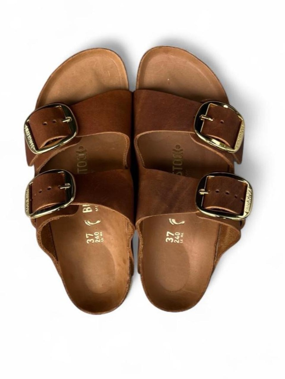 Birkenstock Arizona Big Buckle Oiled Leather Cognac Sandals EU 37 US 6 Narrow